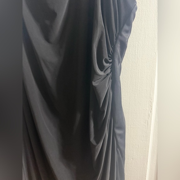 R&M Richards Black Draped Evening Dress with Embellished Strap - Picture 4 of 5